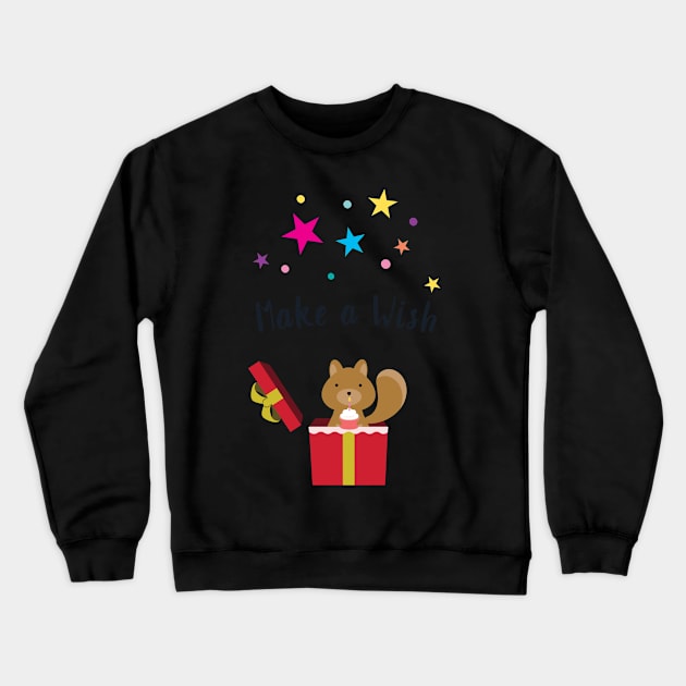 A Cute Squirrel Makes a wish Crewneck Sweatshirt by Anicue